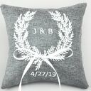 Haftowana poduszka na obrączki, personalizowana ślubna (R187)