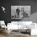RODZINA KRÓW W STYLIZACJACH VINTAGE - NOWOCZESNY OBRAZ DRUKOWANY NA PŁÓTNIE