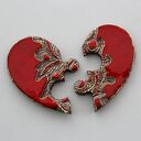 Serce puzzle - magnesy ceramiczne