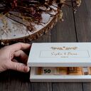Pudełko personalizowane etui na pieniądze - drewniana 'koperta'