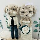 Młoda para pieski maskotki ręcznie robione prezent ślubny