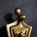 Rzeźba z gipsu, Para Zakochanych, ogniste złoto, wys. 11,8 cm