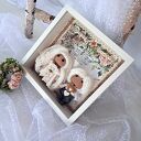 Ramka ślubna dla młodej pary (25x25 cm) - personalizowana pamiątka z parą młodych