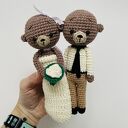 Młoda Para misie maskotki ślubne prezent ręcznie robiony