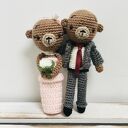 Młoda Para Misie Ślubne szydełkowe ręcznie robione