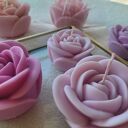 Świece - podziękowania-duza róża - chrzciny, komunia, ślub