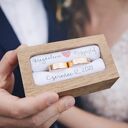 Pudełko na obrączki z dębu - personalizowana pamiątka ślubu