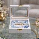 Personalizowane pudełko na obrączki z okienkiem - dąb 12x8 cm