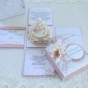 Kartka w pudełku z torebką - ślubny exploding box, kieszonka na pieniądze