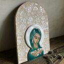 Ikona ceramiczna Pneumatofora, Matka Boża niosąca Ducha Świętego