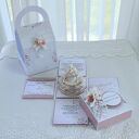 Kartka w pudełku z torebką - ślubny exploding box, kieszonka na pieniądze