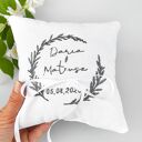 personalizowana, haftowana poduszka na obrączki, dekoracja ślubna