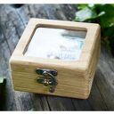 Pudełko na obrączki z szybą - personalizowana ślubna szkatułka