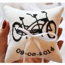Haftowana poduszka na obrączki, personalizowana ślubna Tandem (LR19)