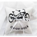 Haftowana poduszka na obrączki Tandem - personalizacja na ślub (LR19)