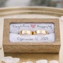 Pudełko na obrączki z dębu - personalizowana pamiątka ślubu