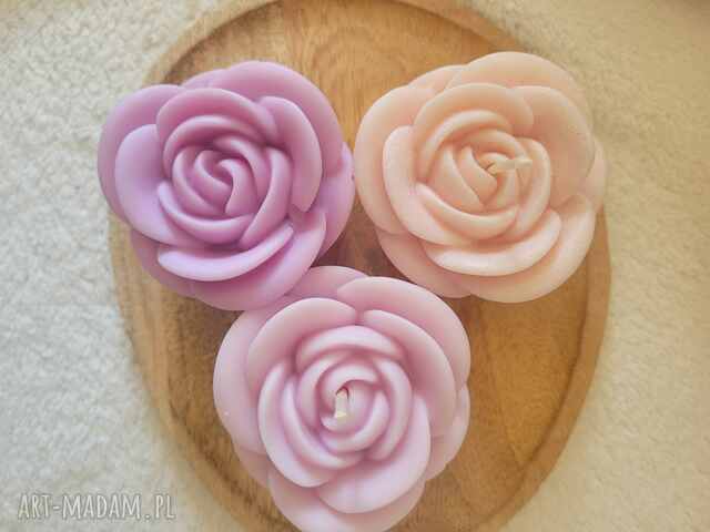 Świece - podziękowania-duza róża - chrzciny, komunia, ślub