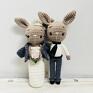 młoda para króliczki szydełkowe ślubne weselne ręcznie