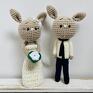 Młoda Para króliczki prezent handmade - maskotki ślubne