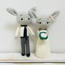 ręcznie robione - młoda para prezent króliczki maskotki ślubne