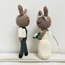 ślub młoda para króliczki ręcznie robione prezent maskotki ślubne