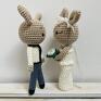 ślub: Młoda para króliczki ręcznie robione prezent ślubny pamiątka ślubu