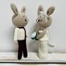 Młoda Para króliczki prezent ślubny handmade - maskotki