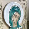 pomysł na prezent święta Ikona ceramiczna z wizerunkiem Matki Bożej - Pneumatofora - ślub chrzciny