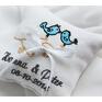 prezent ślubny lovebirds haftowana na wykonana z najlepszych jakościowo poduszka na obrączki