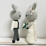 pamiątka ślubu młoda para króliczki ręcznie robione prezent