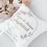 personalizowana poduszka ślub na obrączki haftowana, prezent ślubny