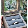Personalizowane pudełko na obrączki z okienkiem, dębowe do przechowywania obrączek, drewniane ślubne, zaręczynowe