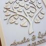 ślub: Podziękowania dla Rodziców w drewnianej Ramie Obraz 3D Drzewo Drzewko Ślubne