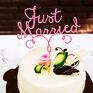 Topper na tort "Just Married" druk 3D - weselny