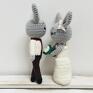 łoda Para - króliczki maskotki, wykonane ręcznie na szydełku z wysokiej jakości bawełny z akrylem i akrylu anti. Ślub młoda