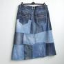 długa patchworkowa spódnica r. 46 - jeansowa