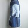 patchworkowa jeansowa r. 36/38 asymetryczna spódnica
