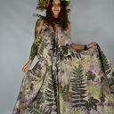 Barwiona roślinami, ręcznie robiona Dzika Spódnica Malinowy Zagajnik