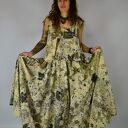 Barwiona roślinami, ręcznie robiona Dzika Spódnica Leśny Zagajnik