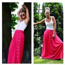 Spódnica maxi malina/grafit - oversize - oliolo - sale!!!