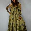 Barwiona roślinami, ręcznie robiona Dzika Spódnica Jesienna Łąka