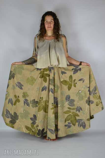 Barwiona roślinami Dzika Spódnica Cisza Poranka