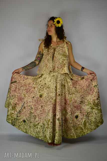 Barwiona roślinami Dzika Spódnica Leśna Nimfa