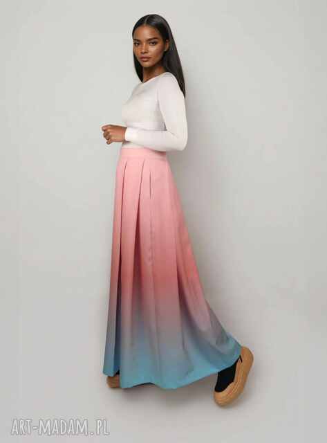Spódnica maxi z ozdobnymi kontrafałdami