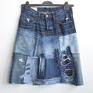 patchworkowa spódnica jeans r. 38 recycled art jeansowa