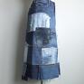 asymetryczna r. 36/38 jeansowa patchworkowa spódnica