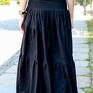 modna spódnica długa najmodniejsza maxi czarna z falbaną