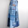 Anita Palmer Art patchworkowa spódnica jeansowa długa dżinsowa r