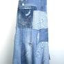 maxi długa patchworkowa jeans r. 40 jeansowa spódnica