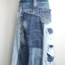 recycled art patchworkowa jeans jeansowa spódnica